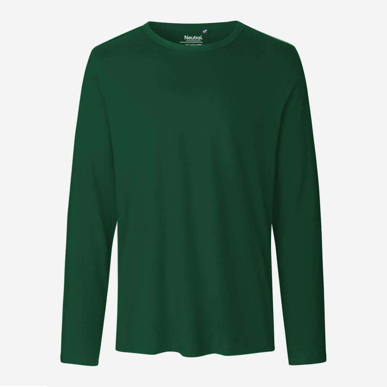 Mens Long Sleeve Shirt - Bio Baumwolle - Bottle Green M Bottle Green