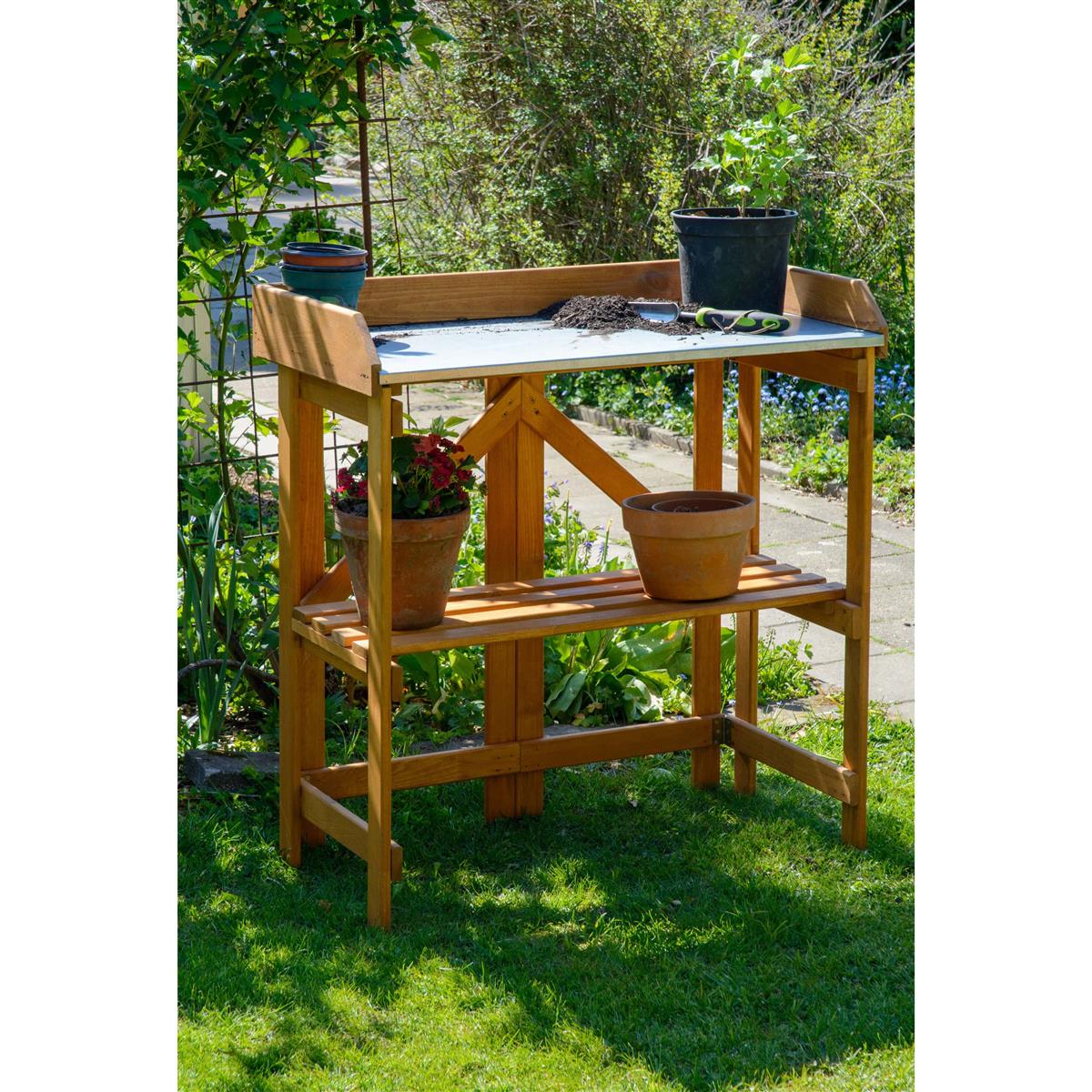 Dobar Klappbarer Pflanztisch Gärtnertisch Blumentisch Umtopftisch Holz
