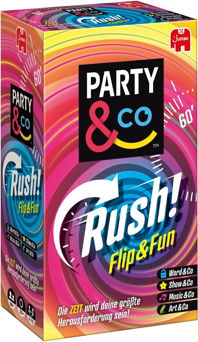 Partyspiel, Kartenspiel, Rush, Flip & Fun, Buntes Design
