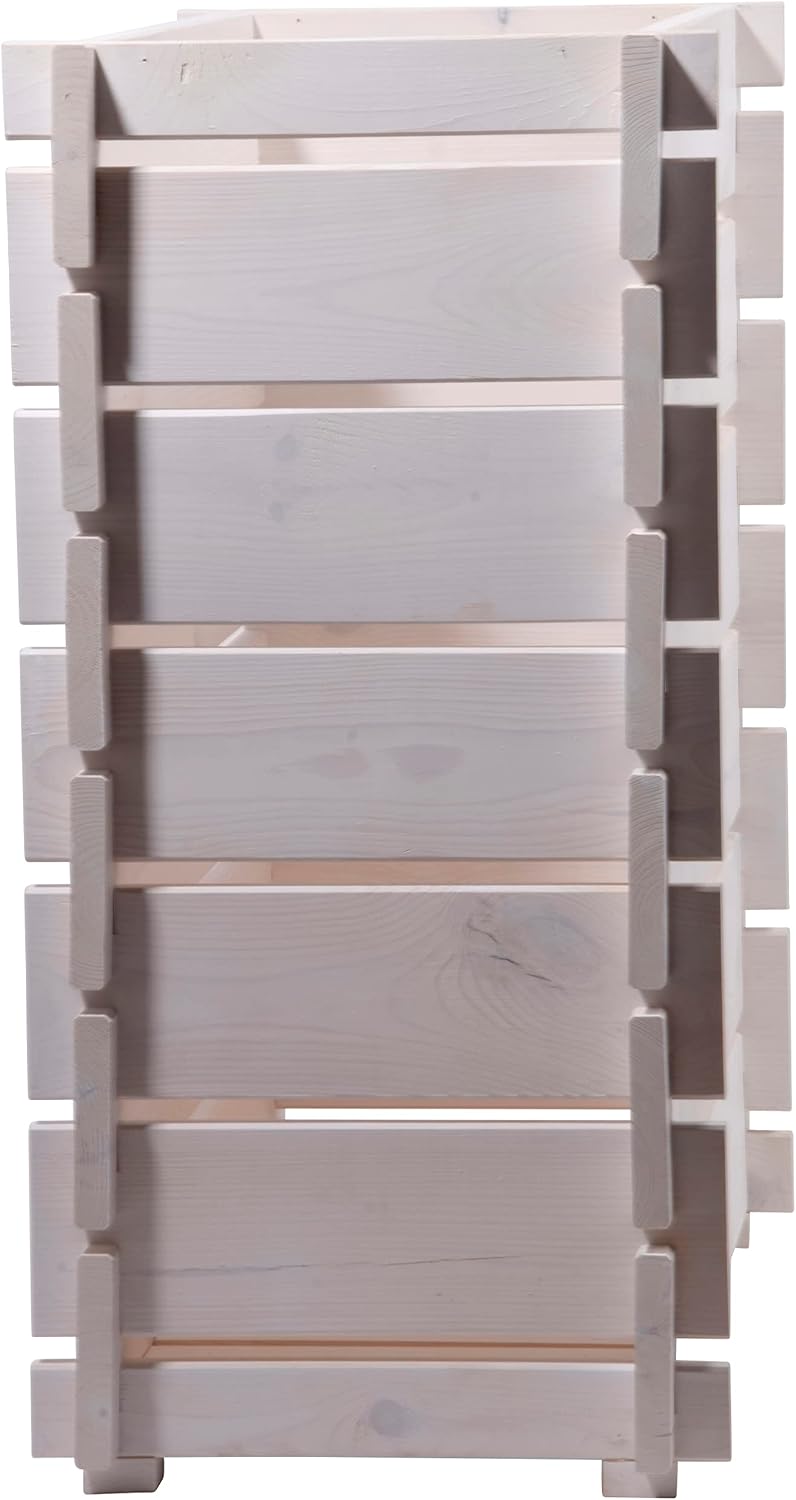 Holzkiste, Holz, weiß lasiert, Lattenkonstruktion, stapelbar