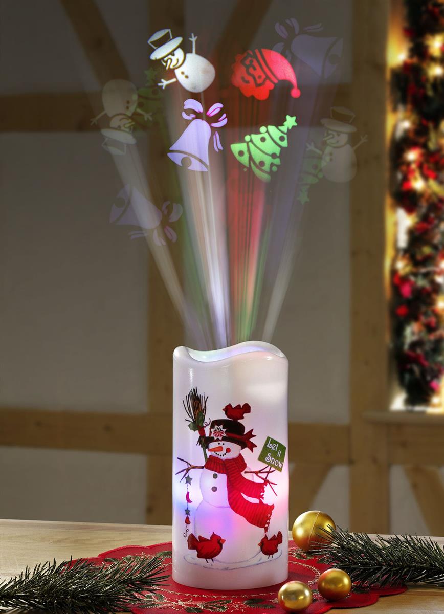 LED Kerze mit Projektor
