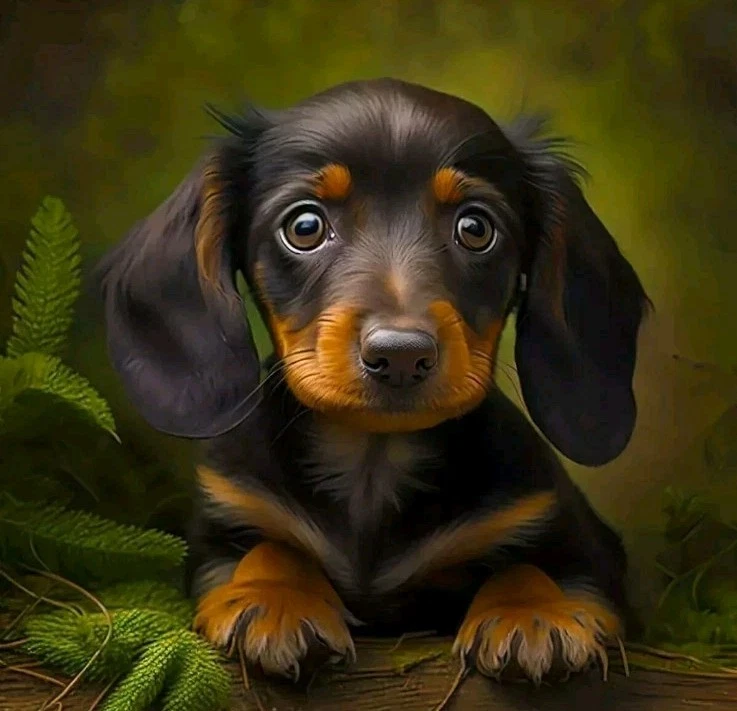 Hundewelpe, Dackel, Pfoten, Schnauzenno, Tierfoto