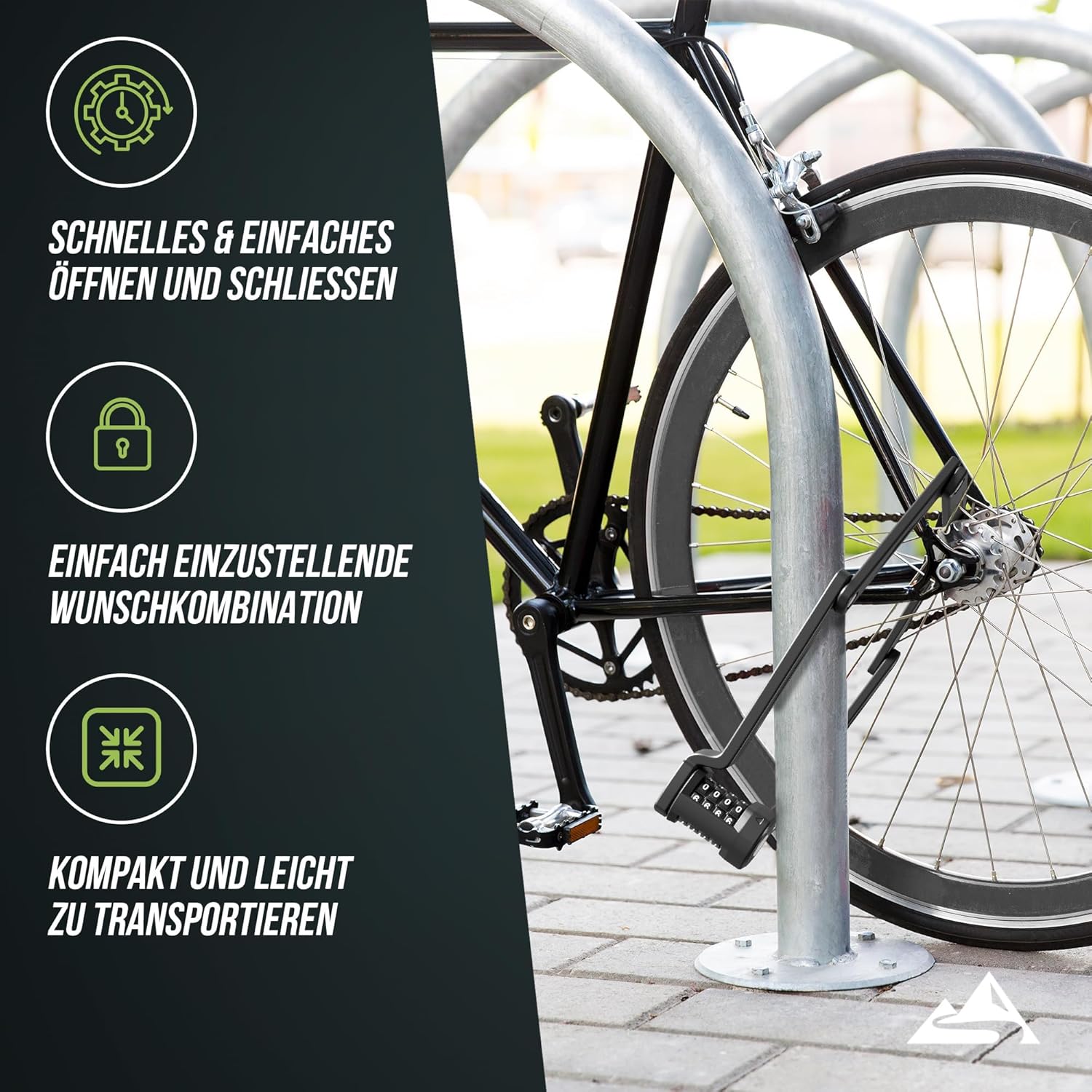 MUNATURA Faltschloss Fahrrad Diebstahlsicher Fahrradschloss Zahlenschloss 90cm