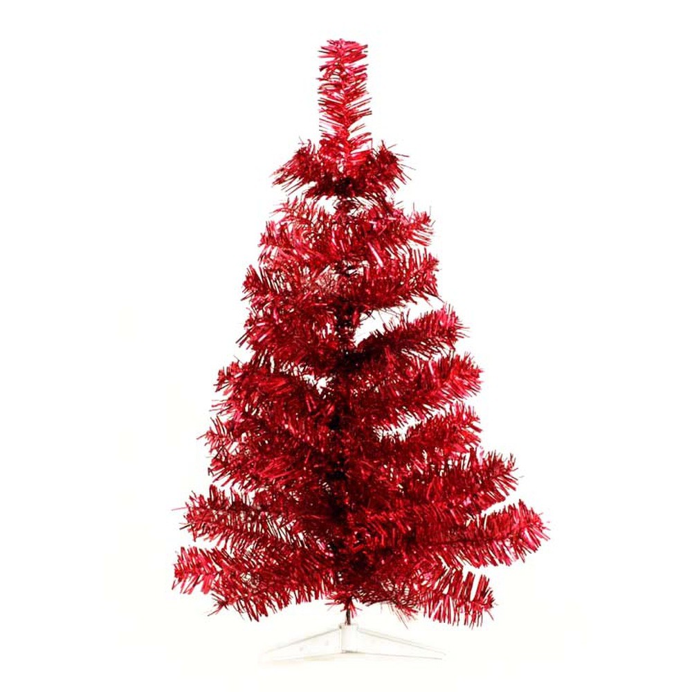 Kunststoff-Tannenbaum, künstlicher Baum, rote Tannenbaum-Dekoration, Weihnachtsbaum, Tannenbaumständer