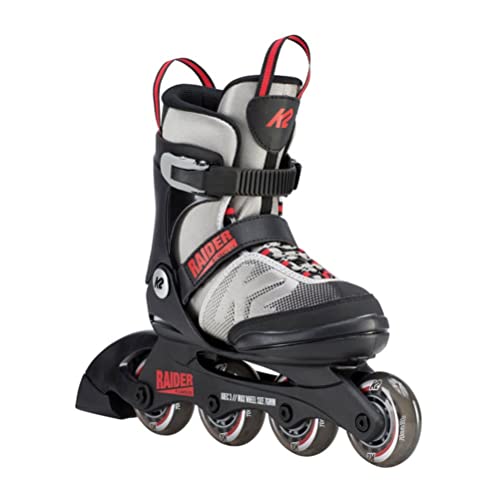 K2 Skates Jungen Inline Skates RAIDER, grey - red, 30D0101.1.1.L Größe 35 bis 40