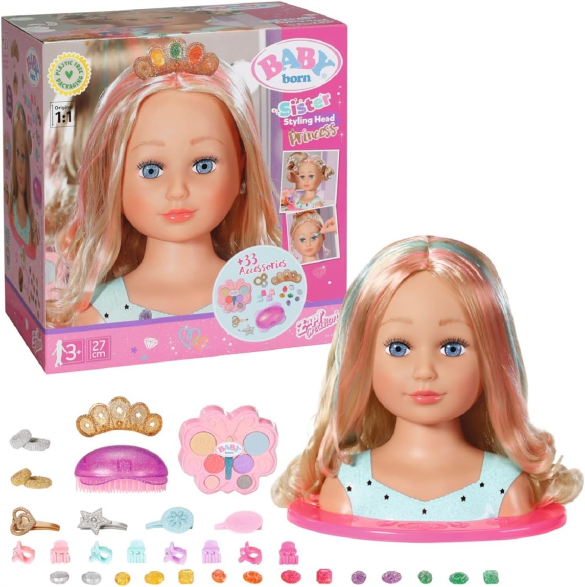 Puppenkopf, Styling-Kopf, Accessoires, Puppenkopf-Set, Kinder-Puppen